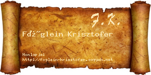 Föglein Krisztofer névjegykártya