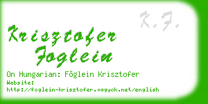 krisztofer foglein business card